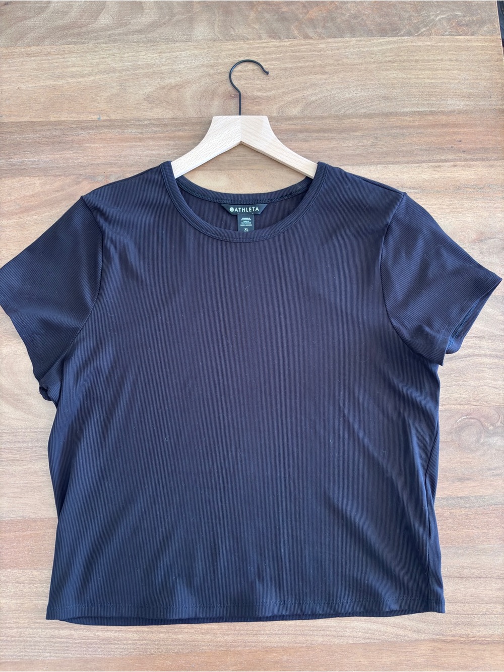 Athleta Signature Rib Crop T-Shirt in Black — XL